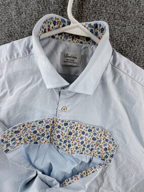Stenstroms Cotton Twofold Super Fitted Body 16.5 Blue Button Up Shirt Business